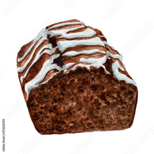 Watercolor Christmas Chocolate bread photo