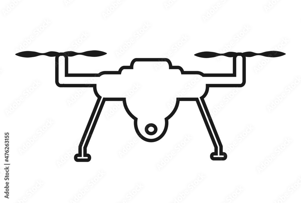 Drone thin vector icon on white background Drone thin vector icon on white background