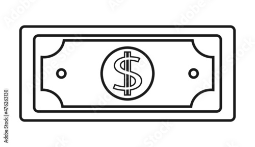 Dollar banknotes thin icon vector illustration