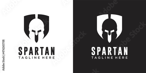 Fototapeta head spartan logo vector design template icon