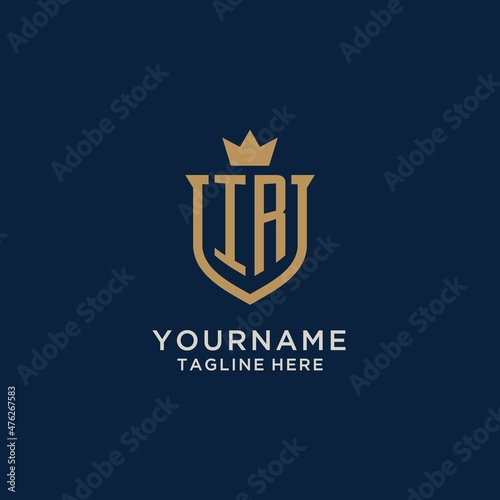 IR initial shield crown logo