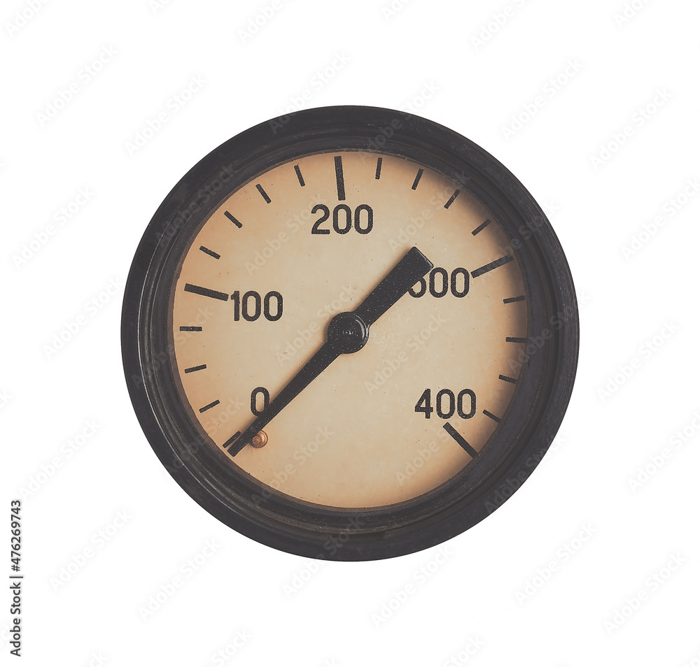 old pressure gauge isolated on white background old pressure gauge isolated on white background