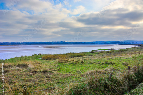 View across the Loughor River at Llangennech  South Wales  U.K.