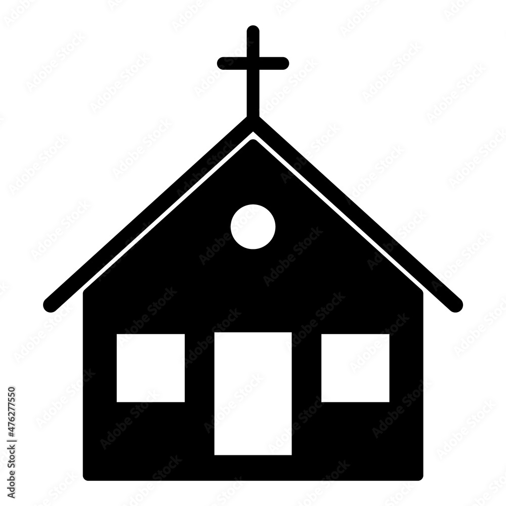 Church Flat Icon Isolated On White Background
