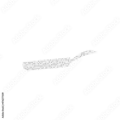 The pan symbol filled with black dots. Pointillism style. Vector illustration on white background
