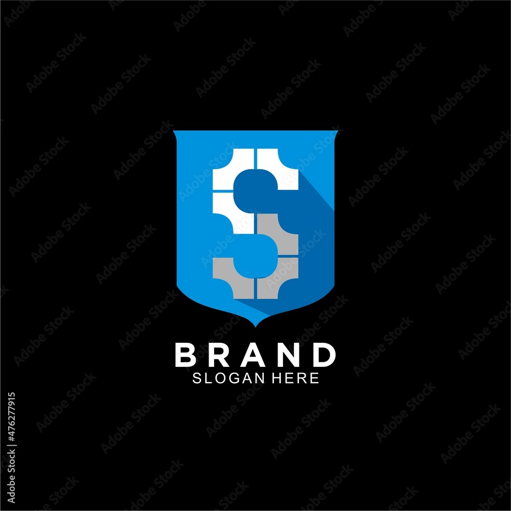 Obraz premium S initial logo with shield design concept for brand