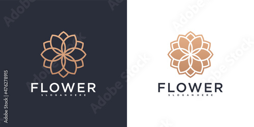Abstrac flower logo with luxury gradients colour Premium vektor. part 2