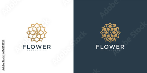 Abstrac flower logo with luxury gradients colour Premium vektor. part 3