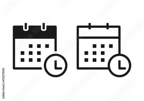 Calendar with time icon. Illustration vector
