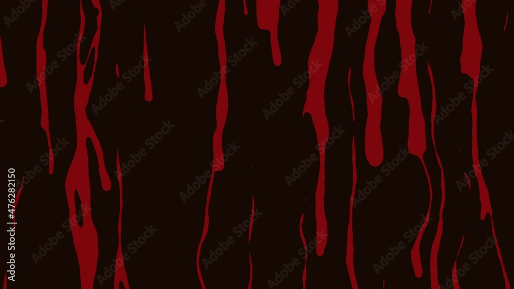 Red vertically dripping paint. Animated horror background loop.
