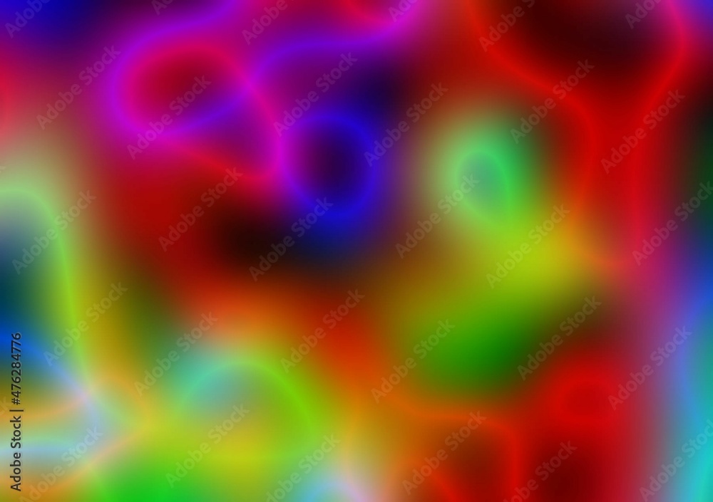 Abstract multicolored background. Blurred spots and lines. Bright colors, neon. Background for the cover of a notebook, book. A screensaver for a laptop.