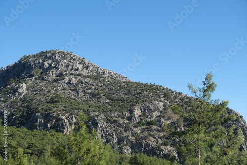 nature and hill view, cliff with a blue sky