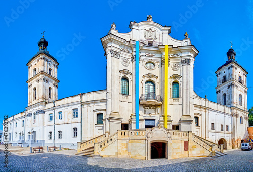 Panoramic view on facade of Carmelite Monastery in Berdychiv, Ukraine photo