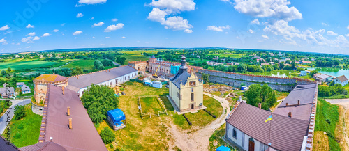 Top panorama of Medzhybizh Castle and Southern Buh River, Ukraine photo