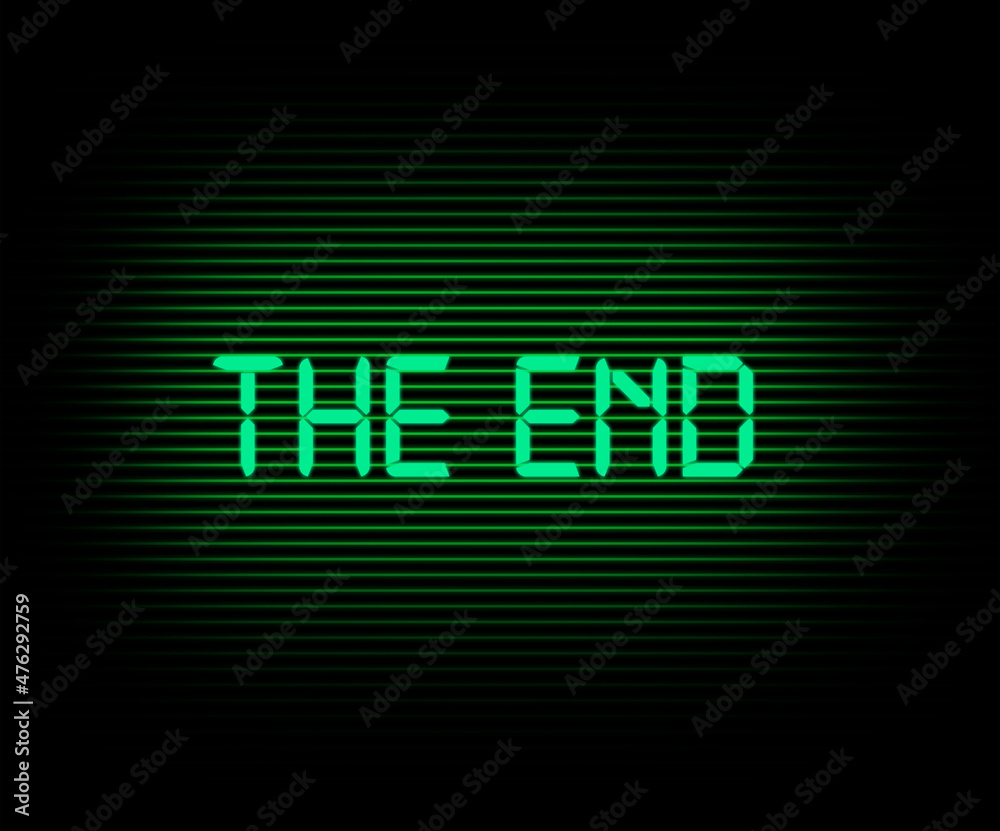 A digital illustration with fading glowing green lines and the words A digital illustration with fading glowing green lines and the words