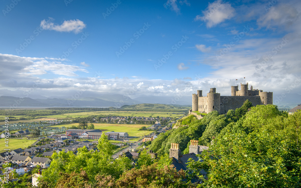 A view of Harlech Castle - obrazy, fototapety, plakaty 