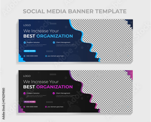 Social media Digital marketing agency cover design timeline banner template use for business marketing or advertisement service, corporate web banner design, modern and creative minimalist concept