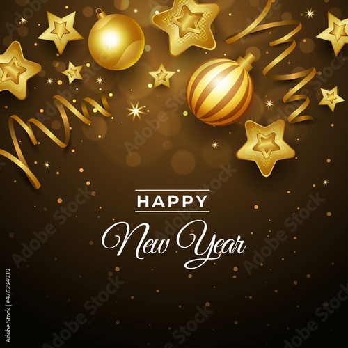 realistic new year abstract design vector illustration © Pikisuperstar