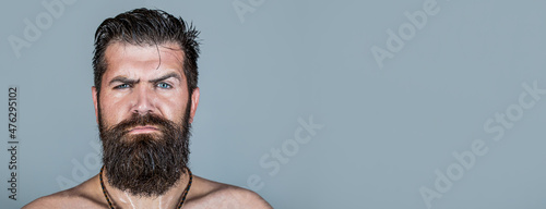 Fotografie, Tablou Portrait brutal bearded man
