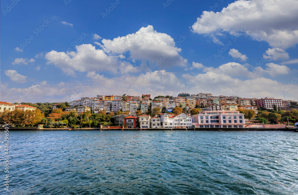 Istanbul - Turkey September 14, 2021 Photos of Üsküdar district from the ferry.