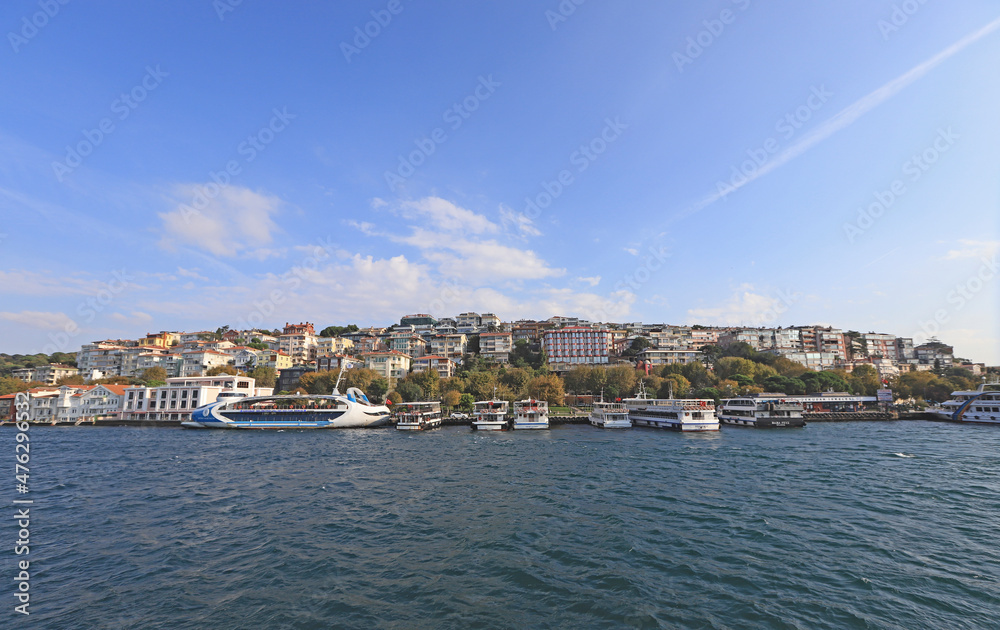 Istanbul - Turkey September 14, 2021 Photos of Üsküdar district from the ferry.