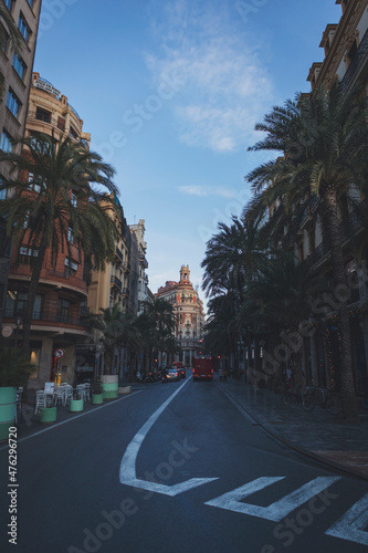 Historic buildings and tourist places in Valencia Spain. Trees and streets of Valencia Spain. © Jhon Gracia
