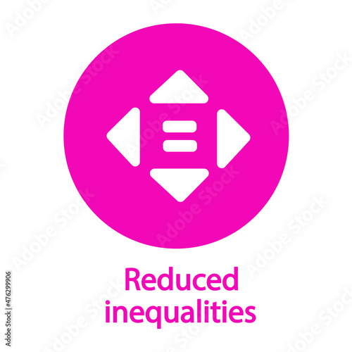 Reduced Inequalities Icon - Goal 10 out of 17 Sustainable Development Goals set by the United Nations General Assembly, Agenda 2030. Vector illustration EPS 10, editable