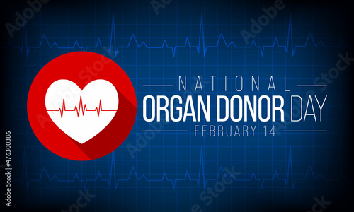 National Donor day is observed every year on February 14, dedicated to spreading awareness and education about organ, eye and tissue donation. Vector illustration