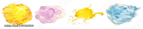 Set of watercolor, abstract stain patterns for design