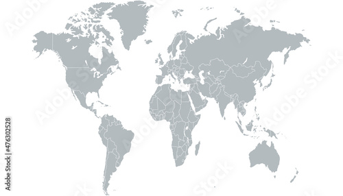 World map. Color vector modern. Silhouette map	