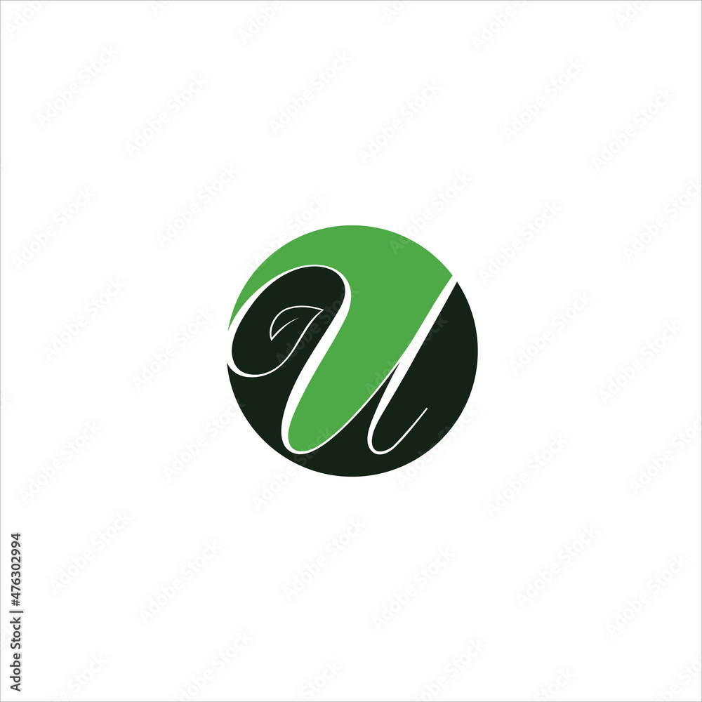 letter u logo vector leaf emblem template letter u logo vector leaf emblem template