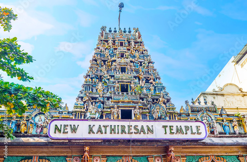 Gopuram tower of Hindu Temple in Colombo, Sri Lanka photo