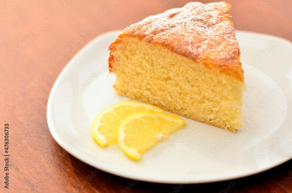piece of cake on white plate piece of cake on white plate