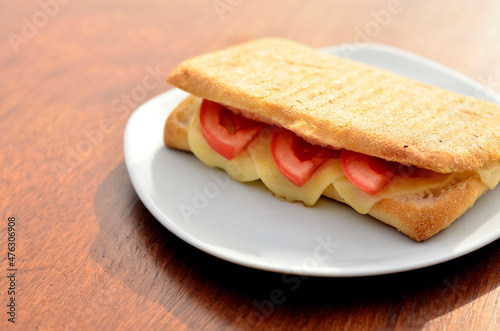 toast with tomato cucumber and chesee  photo