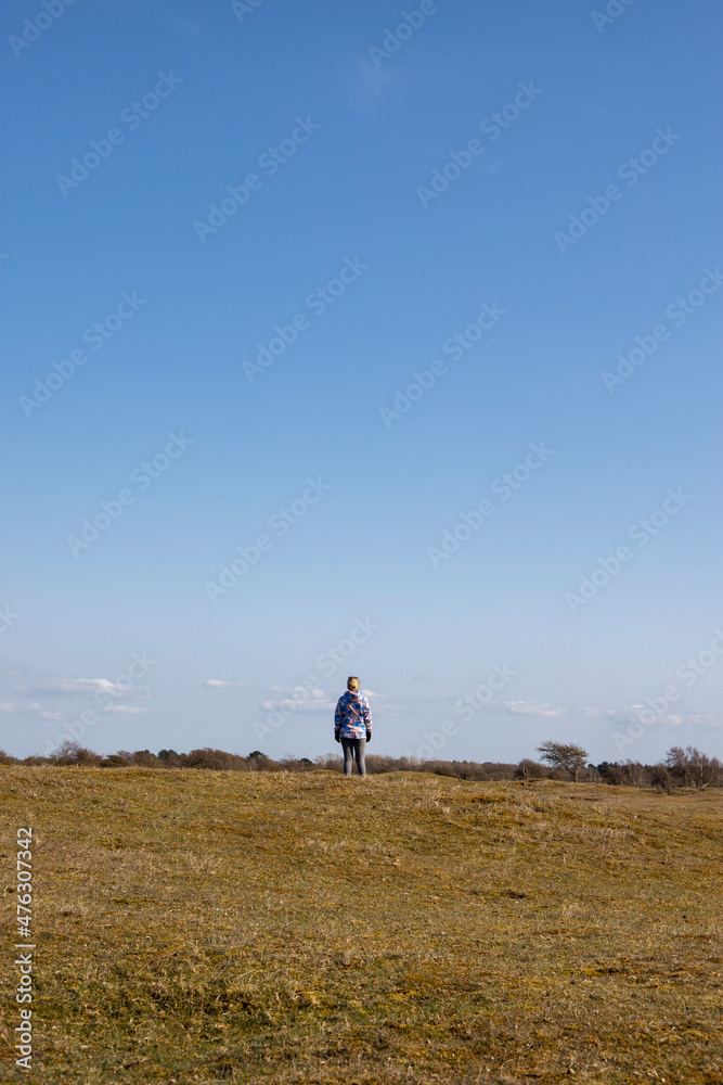 Single person in a field
