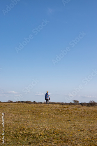 Single person in a field