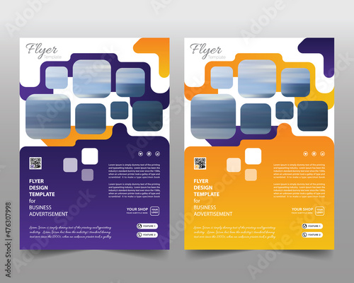 Poster flyer pamphlet brochure cover design layout with spaces for photos in the background. Editable vector illustration template in A4 size.