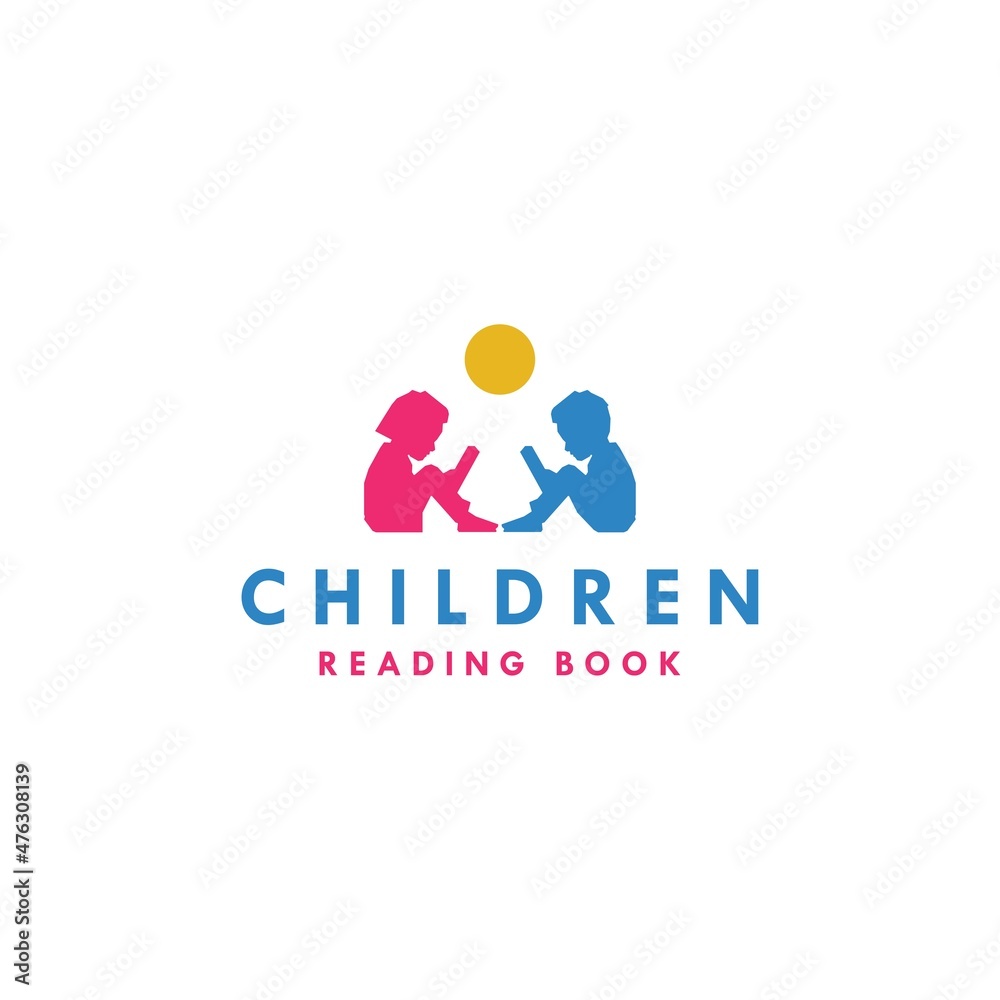Children or Kids read book dreams logo designs Children or Kids read book dreams logo designs