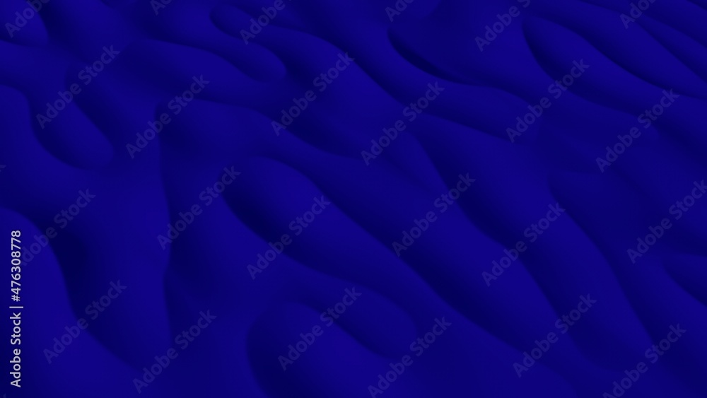 Obraz premium Dark blue desert with smooth dunes. Beautiful abstraction with diagonal lines. Dark blue texture. 3D image. 