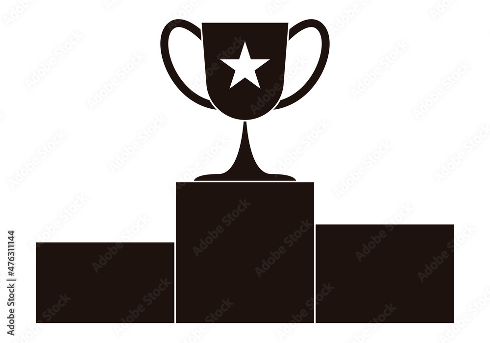 Icono negro de copa de premio al ganador.  - obrazy, fototapety, plakaty 