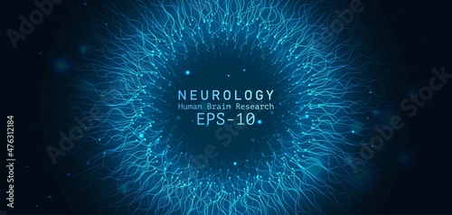 AI technology. Big data. Neurons connecting. Futuristic artificial intelligence background. Big science medical concept.