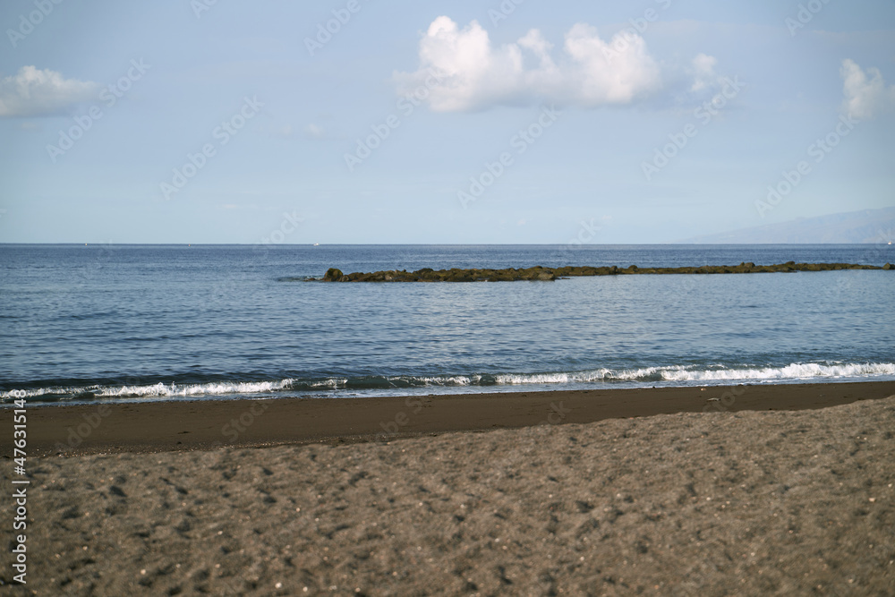 View from the shore to the sea in La Caleta, Costa Adeje, Tenerife
