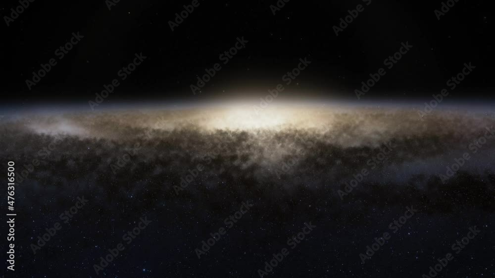 Spaceship flies at the speed of light through a galaxy in space. Billions of stars in the Milky Way or Andromeda galaxy. Highly detailed 4k cinematic animation of space Spaceship flies at the speed of light through a galaxy in space. Billions of stars in the Milky Way or Andromeda galaxy. Highly detailed 4k cinematic animation of space