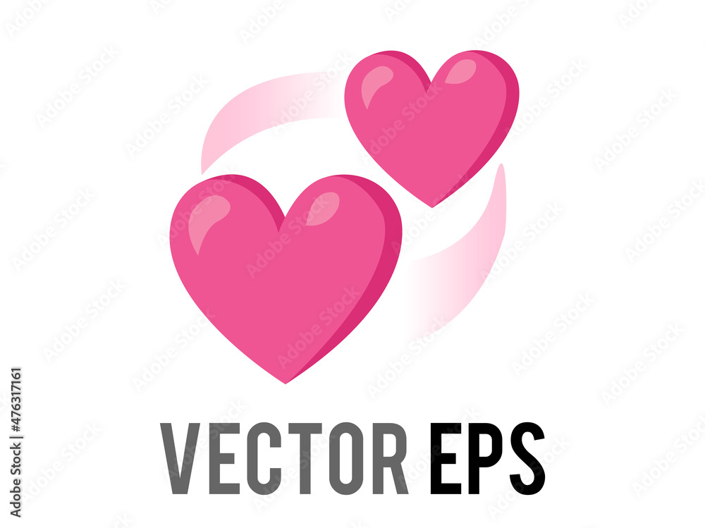 vector two revolving hearts switching places icon with circular line