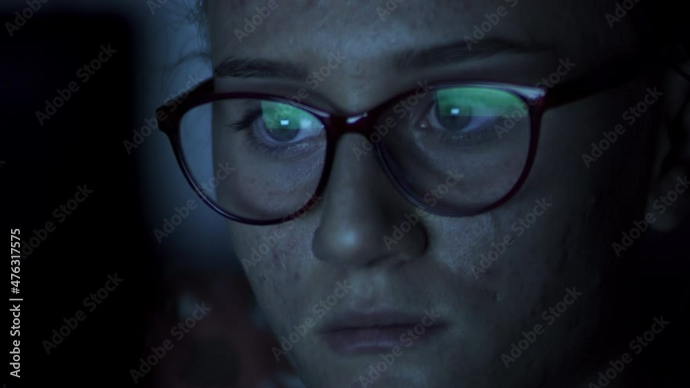 Girl hacker makes cyber attacks in dark Girl hacker makes cyber attacks in dark