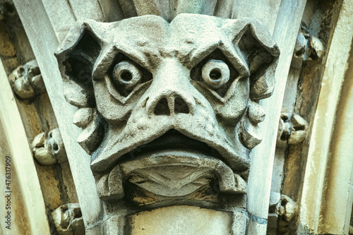 Photography Colonial Gargoyle in Old Toronto Building in Canada