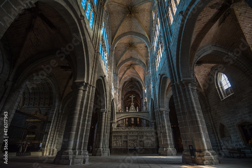 Avila, Spain, October 2019 - inner view of the beautiful Cathedral of Avila
