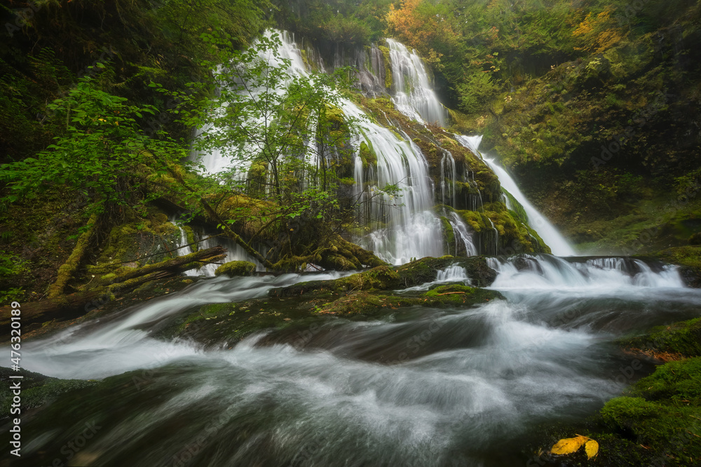 Panther creek falls during autumn Panther creek falls during autumn