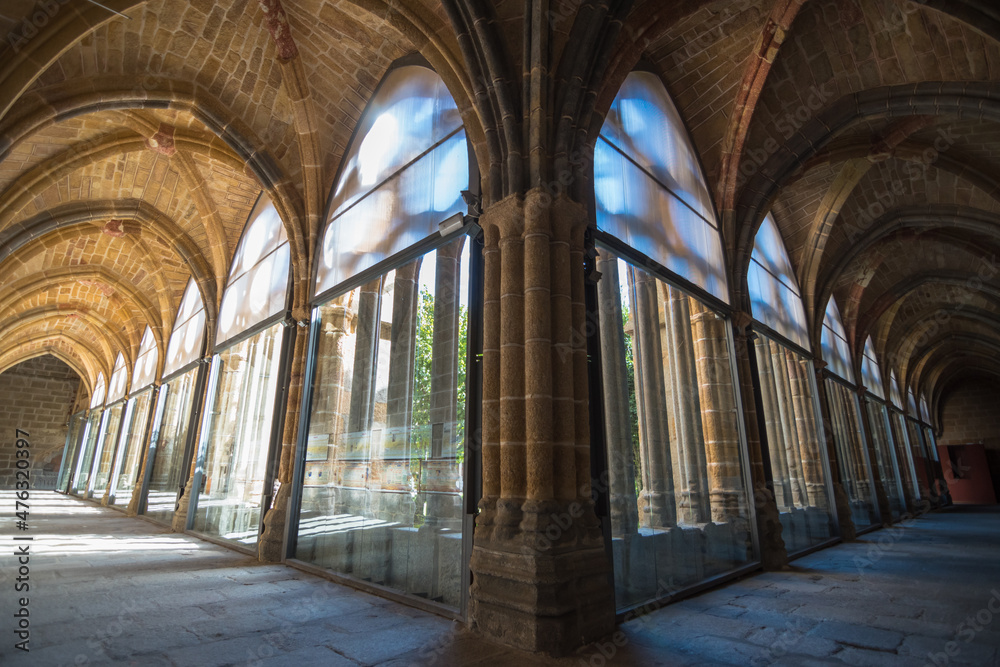 Avila, Spain, October 2019 - view of the cloister of Avila Cathedral