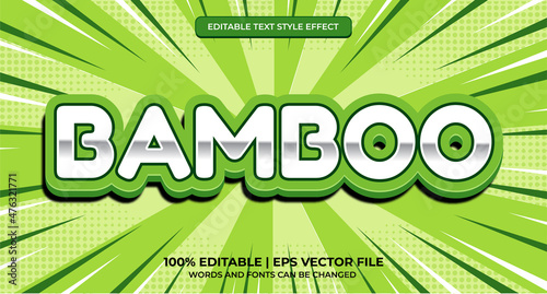 Text effects 3d bamboo, editable text style. Bamboo text effect, editable asia and forest text style